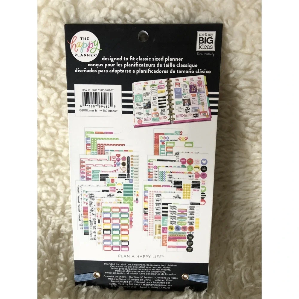 The Happy Planner Sticker Sheets Book PLANNER BASICS 1829 Pcs NEW